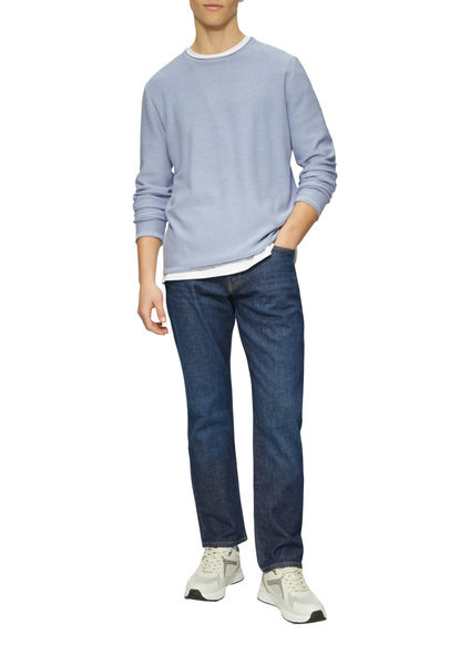 Q/S designed by Gewaschener Strickpullover mit Rollkante - blau (5320)