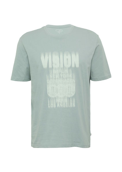 Q/S designed by Basic Rundhals T-Shirt mit Frontprint - grün (72D0)