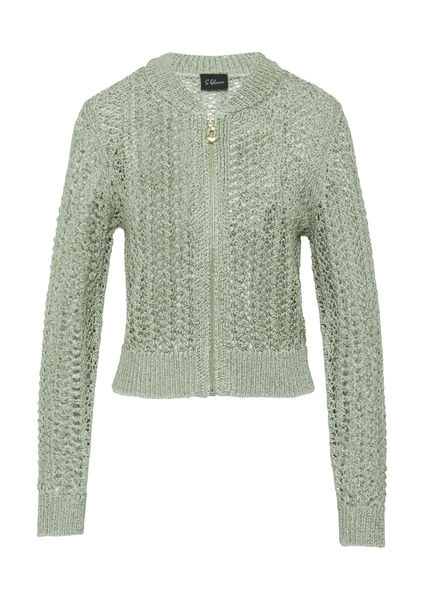 s.Oliver Black Label Blouson aus Ajourstrick  - grün (7721)