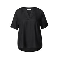 Street One Bluse in Unifarbe - schwarz (10001)