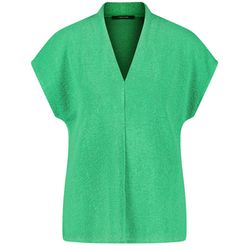 Taifun Struktur-Shirt mit V-Ausschnitt - grün (05720)