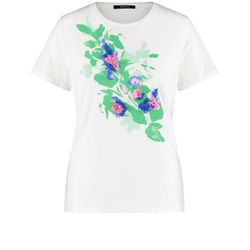 Taifun T-Shirt mit Blüten-Applikation - grün (09702)
