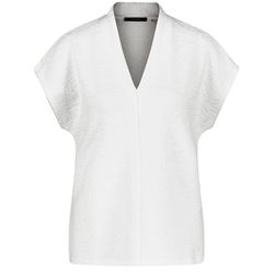 Taifun Struktur-Shirt mit V-Ausschnitt - weiß (09700)