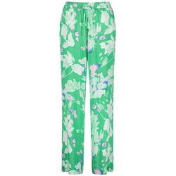 Taifun Hose mit Blumenmuster - grün (05722)