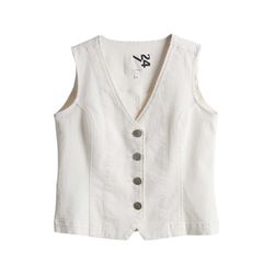 Opus Denim vest - Wilya - white (1004)