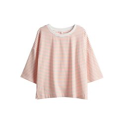 Opus Streifenshirt - Seifen preppy - weiß/orange (40013)