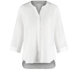 Gerry Weber Collection 3/4 Arm Leinenbluse mit Kellerfalte - beige/weiß (99600)