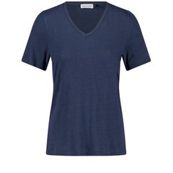 Gerry Weber Collection T-Shirt aus Viskkose-Leinen-Mischung - blau (80034)