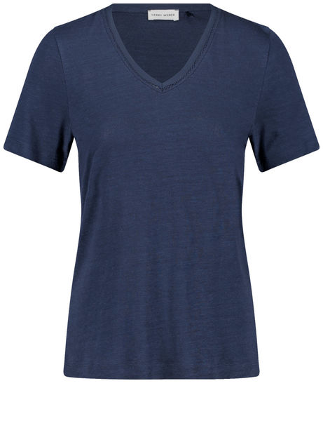 Gerry Weber Collection T-Shirt aus Viskkose-Leinen-Mischung - blau (80034)