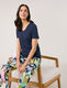 Gerry Weber Collection T-Shirt aus Viskkose-Leinen-Mischung - blau (80034)