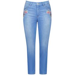 Gerry Weber Edition 7/8 jeans SOL꞉INE Slim Fit with floral embroidery - blue (858003)