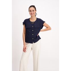 Signe nature Strukturierte Bluse mit Taschen - blau (96)