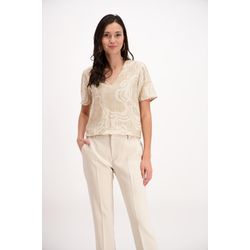 Signe nature Loose printed blouse - beige (2)