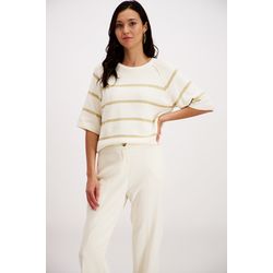 Signe nature Short-sleeved striped sweater - beige (2)