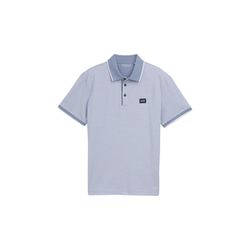 Tom Tailor Piqué polo shirt with logo label - blue (37680)