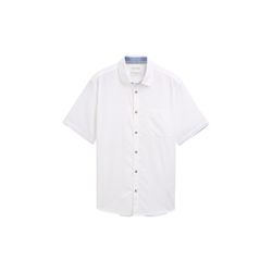Tom Tailor Regular Fit Kurzarmhemd mit Leinenanteil - weiß (20000)