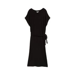 Tom Tailor Ripp Midi-Kleid mit Gürtel - schwarz (14482)