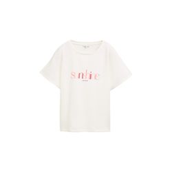 Tom Tailor T-shirt ample avec imprimé - blanc (10315)