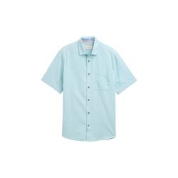 Tom Tailor Regular Fit Kurzarmhemd mit Leinenanteil - grün (37198)