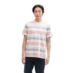 Tom Tailor T-shirt with striped pattern - orange (38130)