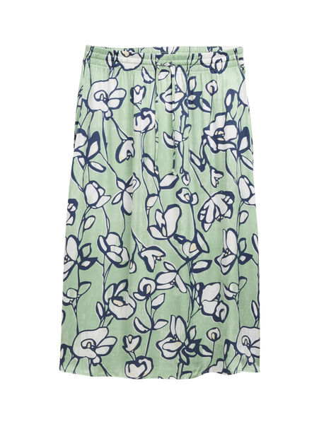 Tom Tailor High Waist Satin Midi-Rock - grün (37120)