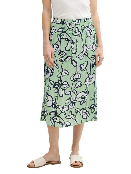 Tom Tailor High Waist Satin Midi-Rock - grün (37120)