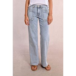Molly Bracken Jeans mit weitem Bein und Steppnähten - blau (BLEUDENIM)