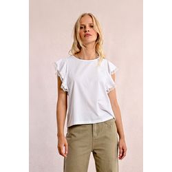 Molly Bracken T-Shirt mit Rüschenärmeln - weiß (BLANC)