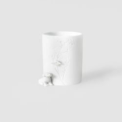 Räder Vase with dog (Ø7x13cm) - white (0)