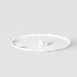Räder Plate with dog (Ø17cm) - white (NC)
