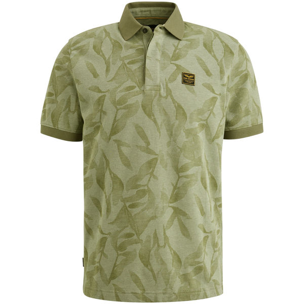 PME Legend Polo shirt with all-over print green (Green) XXL