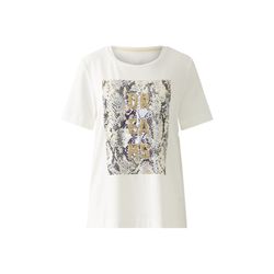 Oui T-Shirt mit Schlangenprint - weiß (1006)