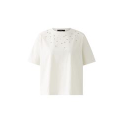 Oui T-Shirt mit Mix aus Nieten, Glitzersteinen und Hotfix - weiß (1006)