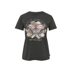 Q/S designed by Baumwollshirt mit Frontprint  - schwarz (99D0)