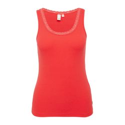 Q/S designed by Ribbed top with lace - red (3103)