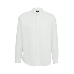 Q/S designed by Regular Fit: Washed twill shirt with logo embroidery - white (0100)