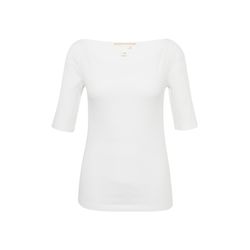 Q/S designed by Rippshirt mit U - Boot Ausschnitt - weiß (0100)