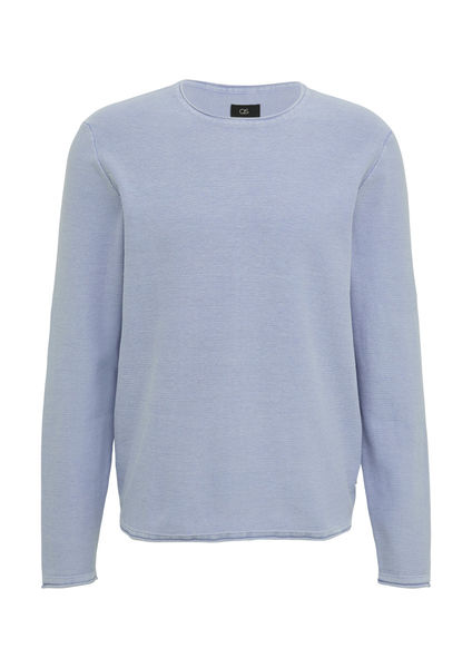 Q/S designed by Gewaschener Strickpullover mit Rollkante - blau (5320)