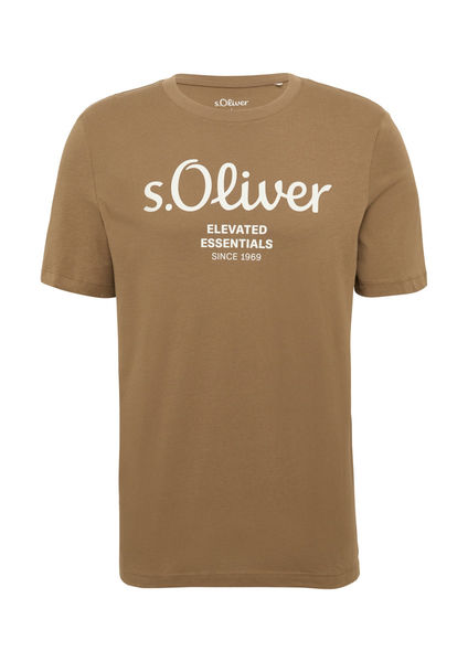 s.Oliver Red Label T-Shirt mit Label-Print - braun (84D1)