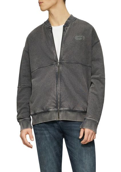 Q/S designed by Sweatshirtjacke mit Wascheffekt und Frontdruck - grau (9999)