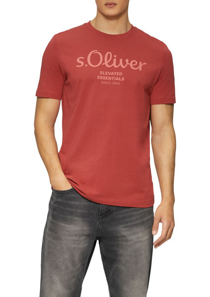 s.Oliver Red Label T-Shirt mit Label-Print - rot (35D1)