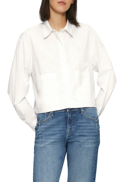 s.Oliver Red Label Cropped Bluse aus Popeline - weiß (0100)