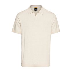 Camel active Strick-Poloshirt aus Baumwoll-Leinen-Mix - beige (03)