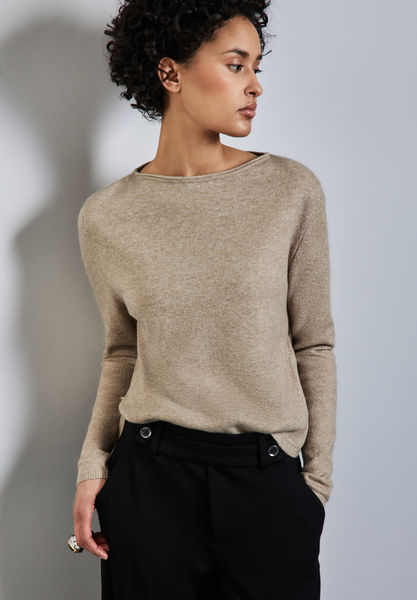 Street One Pullover mit Schlitz-Detail - beige (16240)