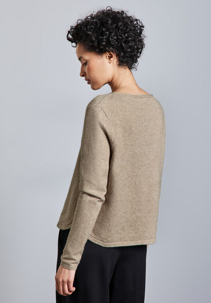 Street One Pullover mit Schlitz-Detail - beige (16240)