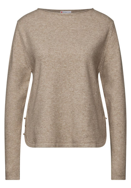 Street One Pullover mit Schlitz-Detail - beige (16240)