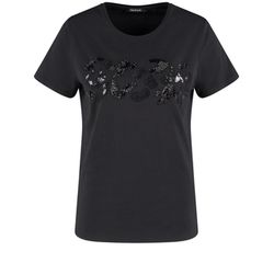 Taifun T-shirt with glitter appliqué - black (01102)