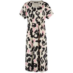 Taifun Dress with leopard print - beige/white (09612)