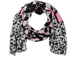 Taifun Scarf with leopard print - beige/white (09612)