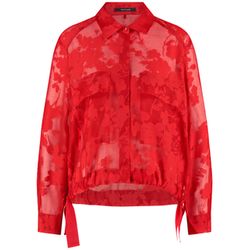 Taifun Transparente Blusenjacke mit floralem Muster - rot (06610)